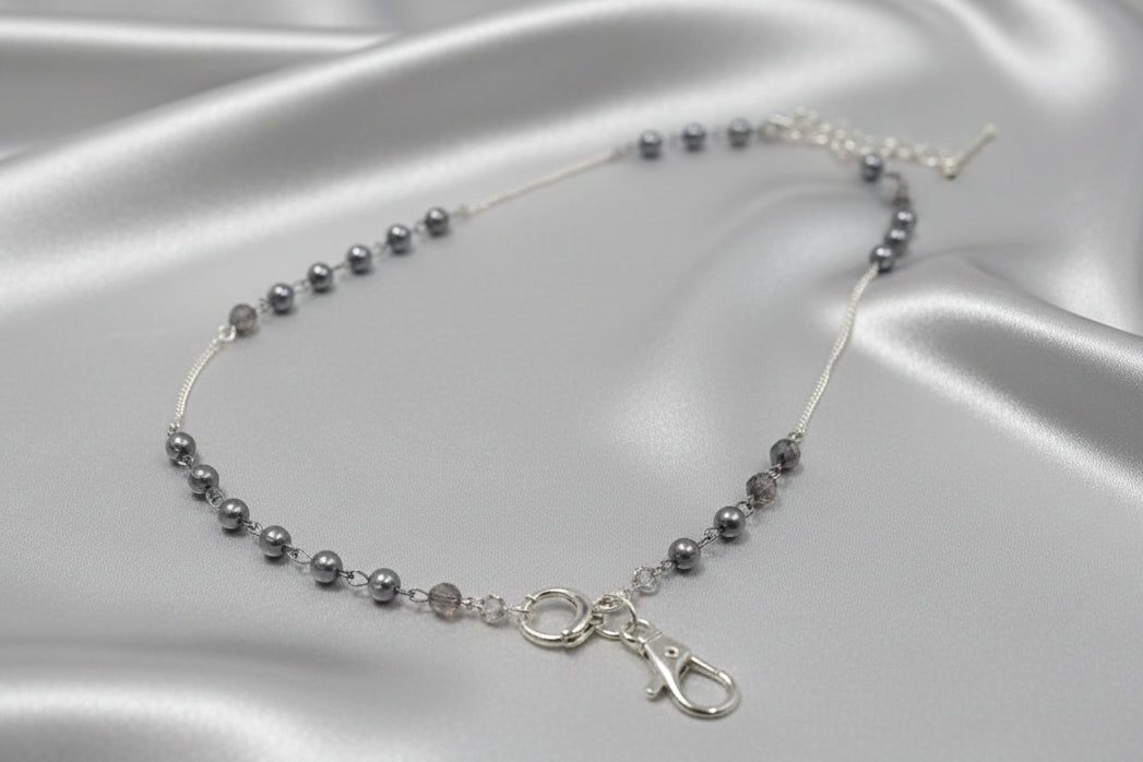 Grey Pearl Chain Lanyard