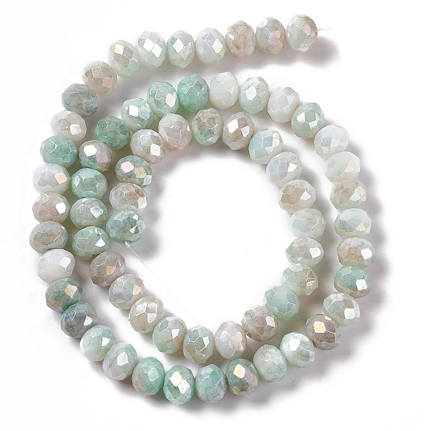 Rondelles, Sea Green 8mm