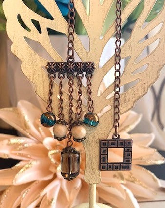 Bronze/Blue Chain Bookmark