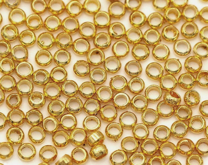 Crimp Beads, Gold 2mm