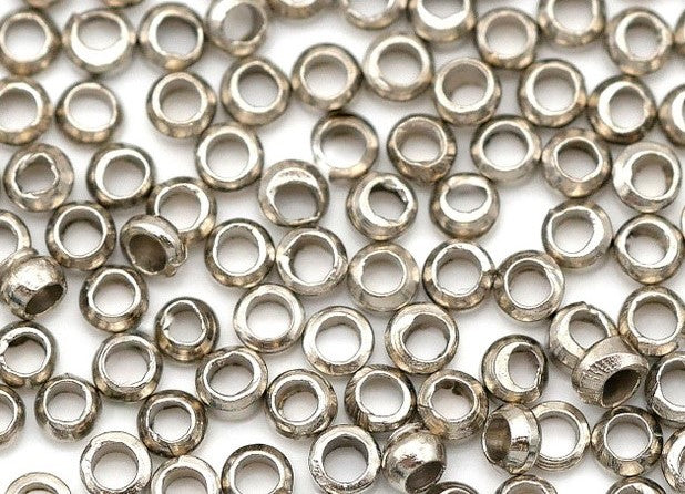 Crimp Beads, Silver 2mm