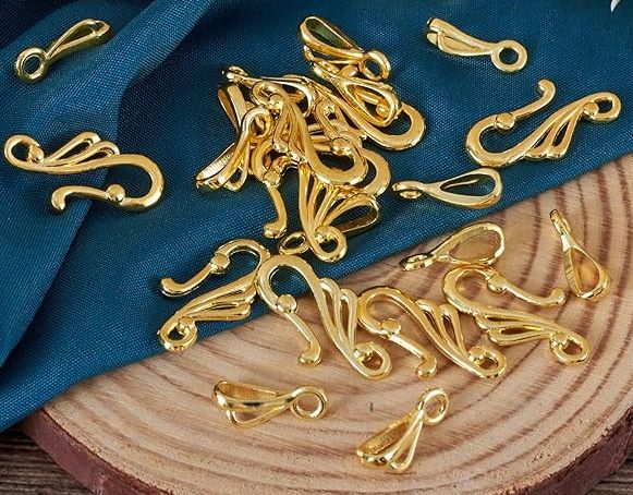 S Eye Hook Clasp, Gold