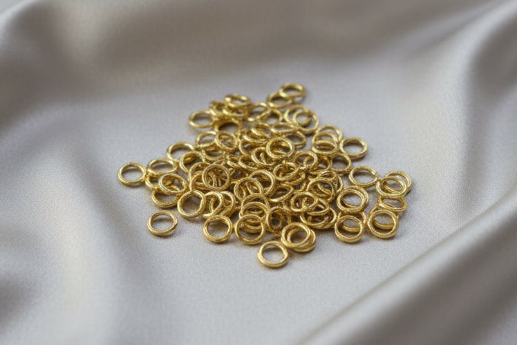 Round Jump Rings Gold, 6mm