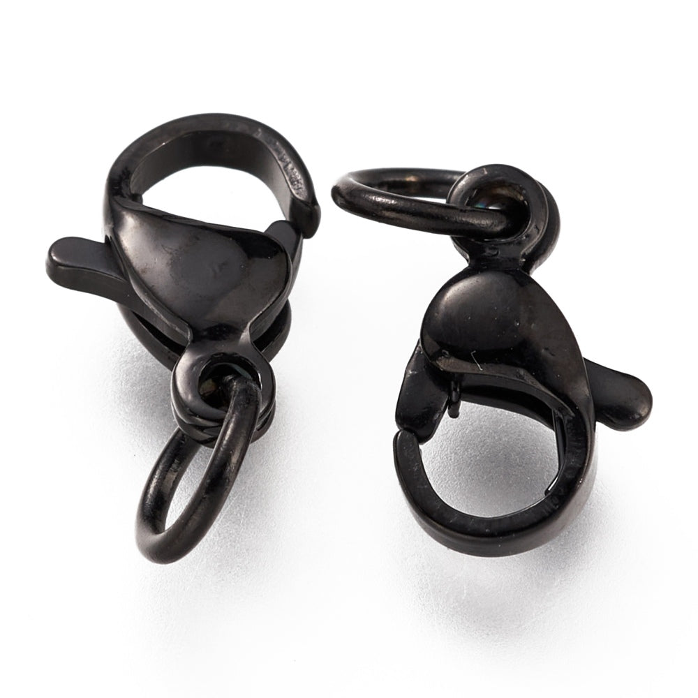 Lobster Clasp, Black 304SS 10mm