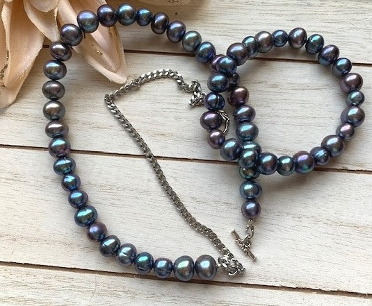 Freshwater Peacock Pearl Set