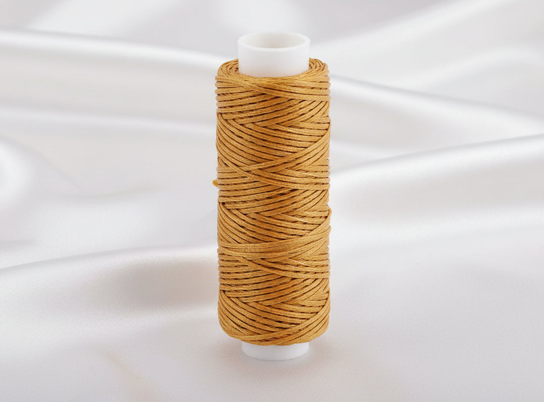Waxed Knotting Cord, Caramel .5mm by the yard