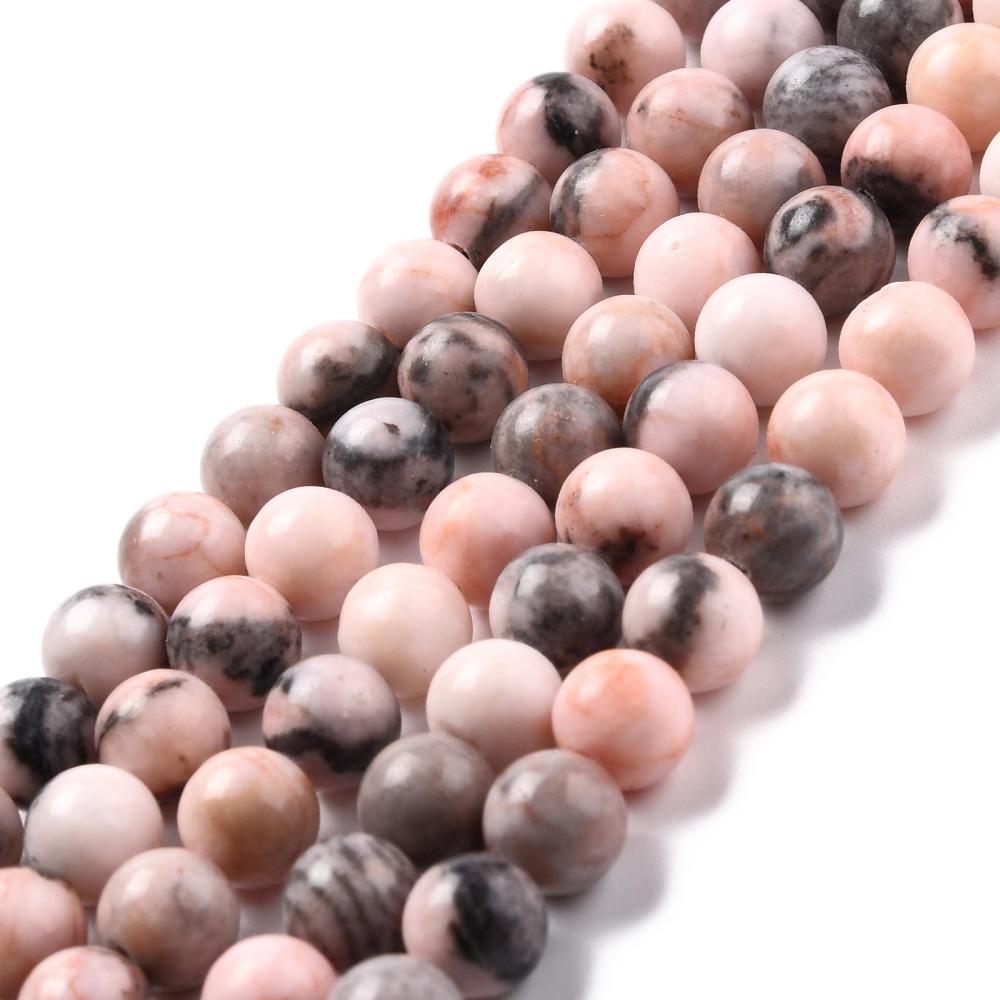 Pink Zebra Jasper, 8mm