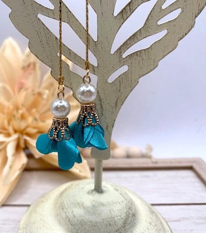 Minimalist Fabric Flower Earrings