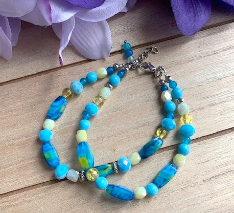 Blue Skies Double Strand Bracelet