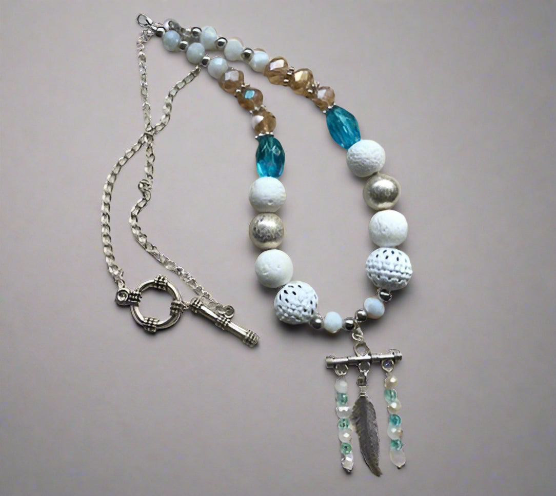 White Feather Necklace
