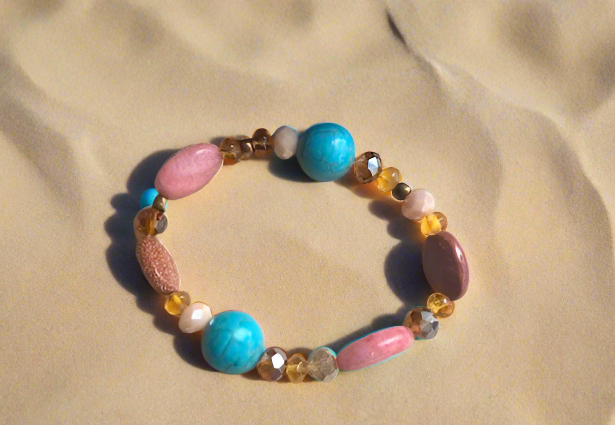 Bronze & Apricot Stretch Bracelet