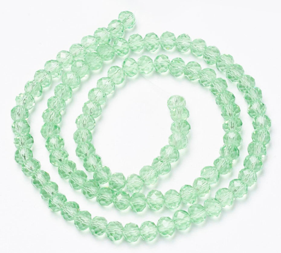 Rondelles, Pale Green 4mm