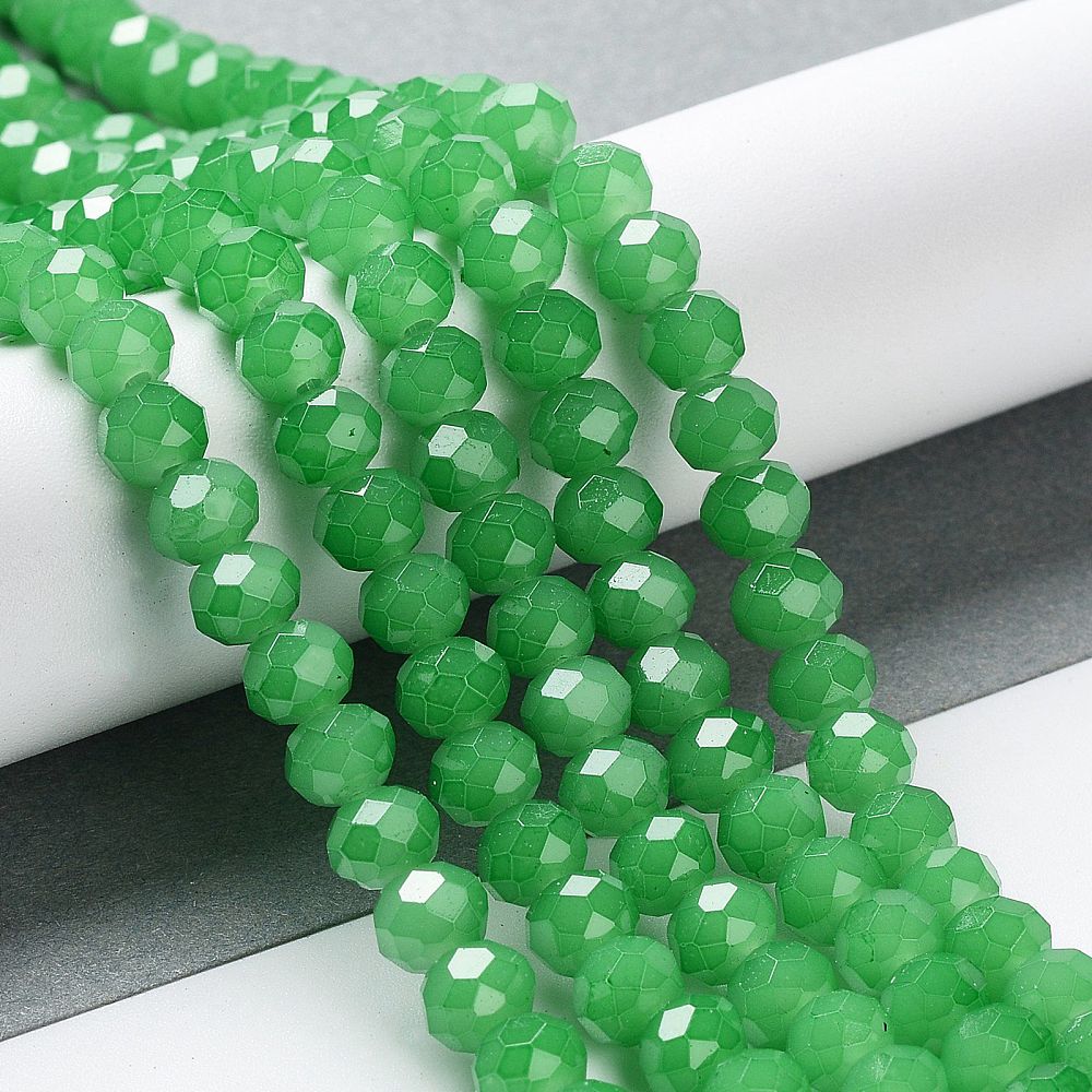 Rondelles, Imitation Jade, Medium Green 6mm