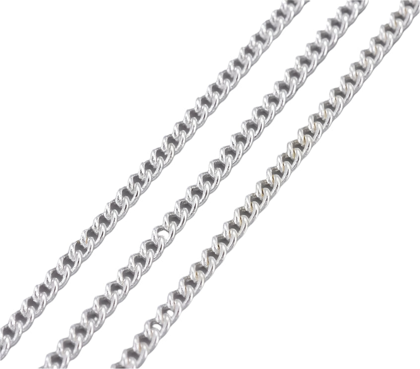 Oval Twisted Curb Chain, Silver 2.5mm