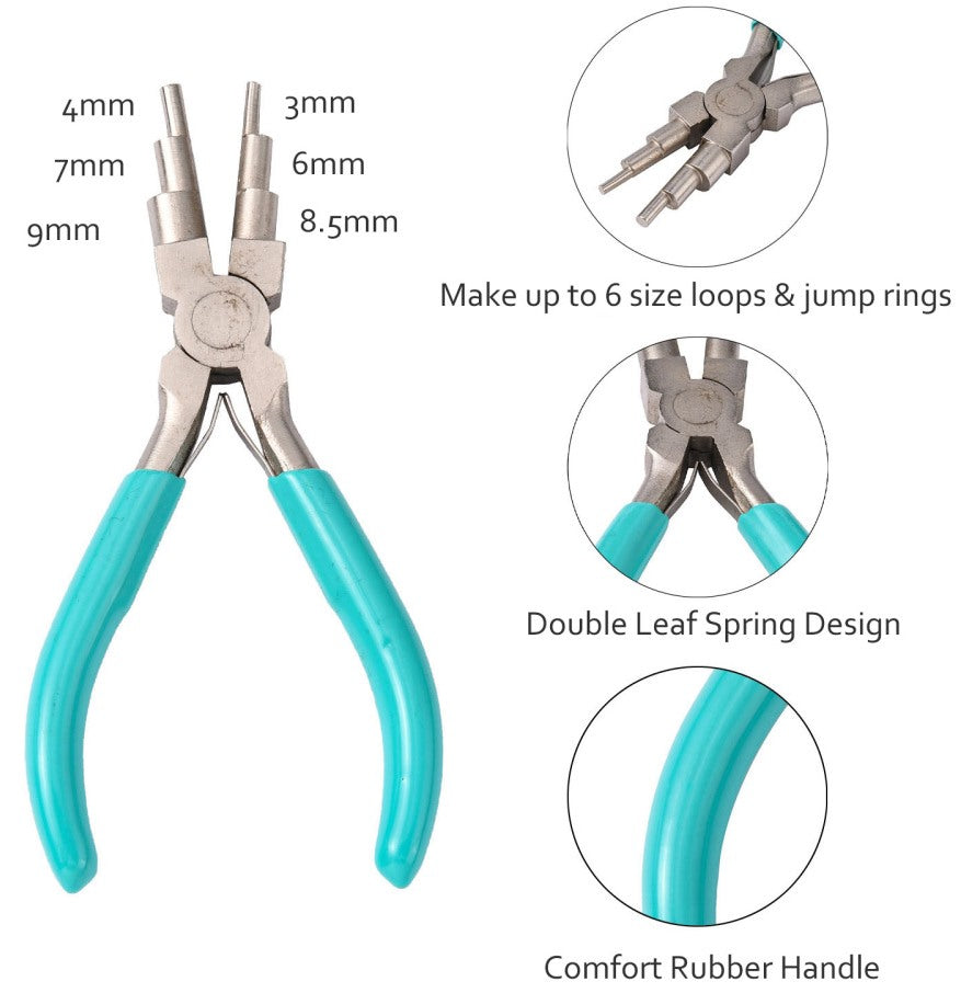 6 Step Bail Making Pliers, Turquoise