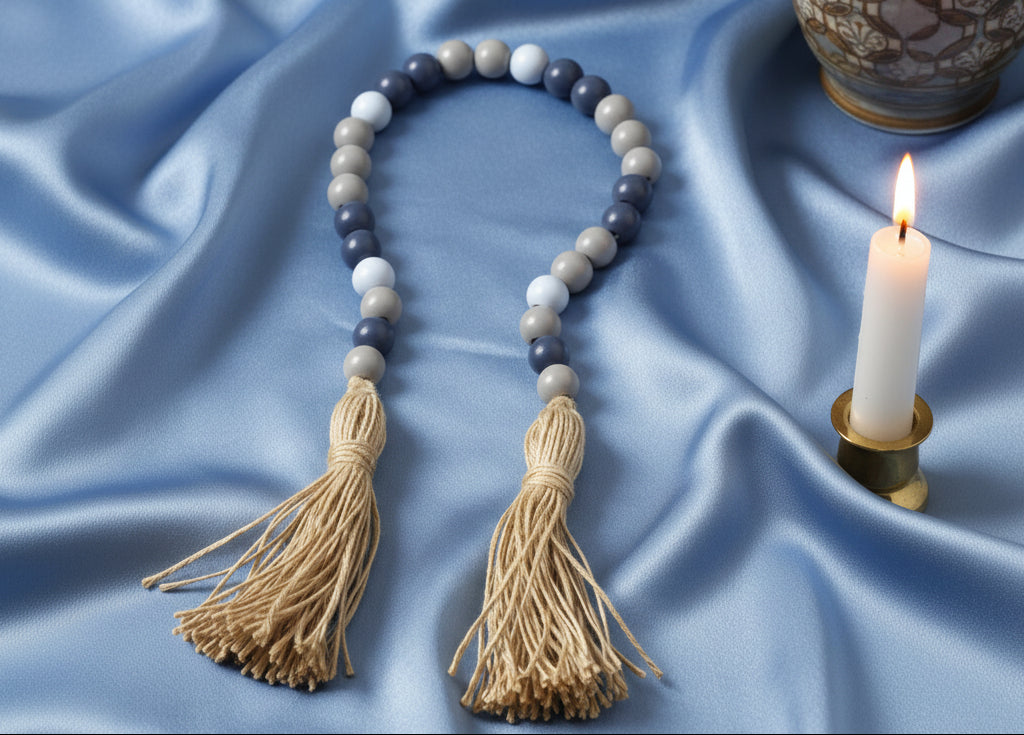 Wood Beaded Tassel Garland Decor'