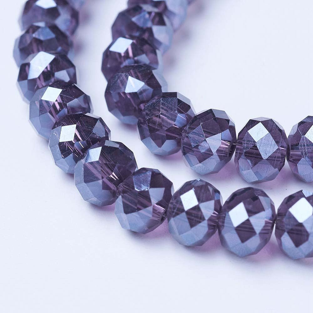 Rondelles, Purple Luster 8mm