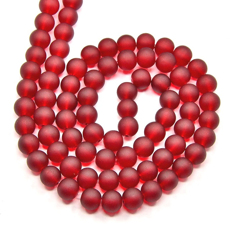 Glass Rounds, Light Cherry 6mm