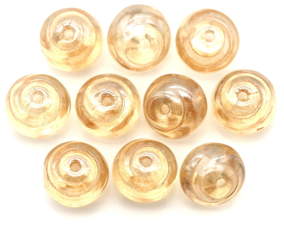 Czech Glass Baroque Snail Swirl Crystal Champagne