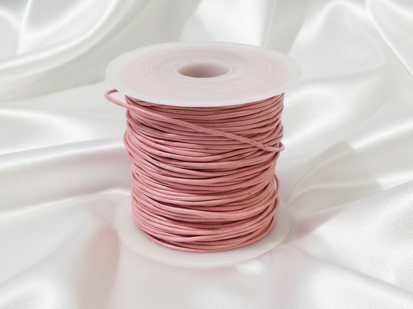 1mm Cowhide Leather, Pink by the yard
