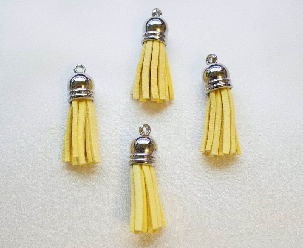 Faux Suede Tassels Yellow