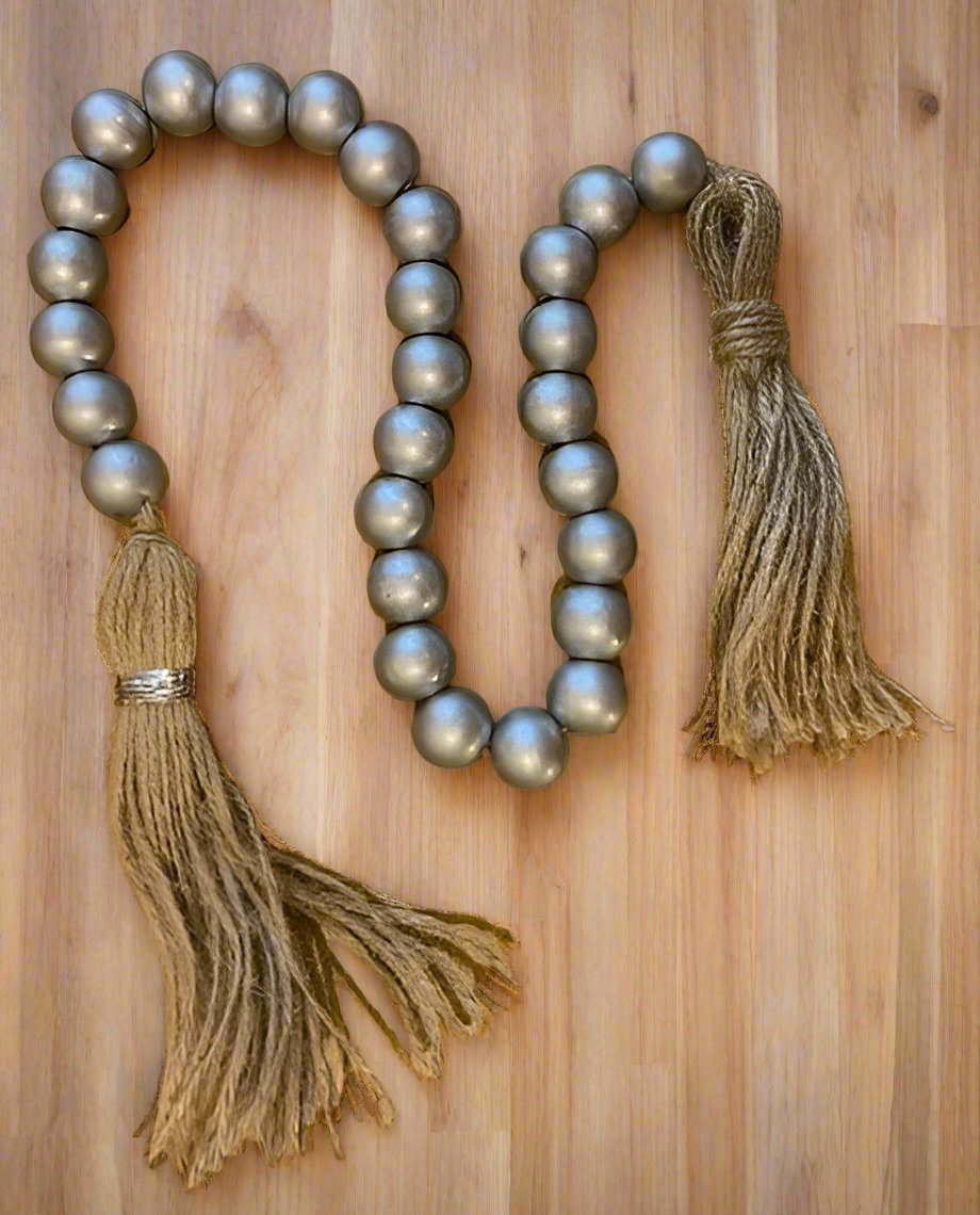 Wood Bead Tassel Garland