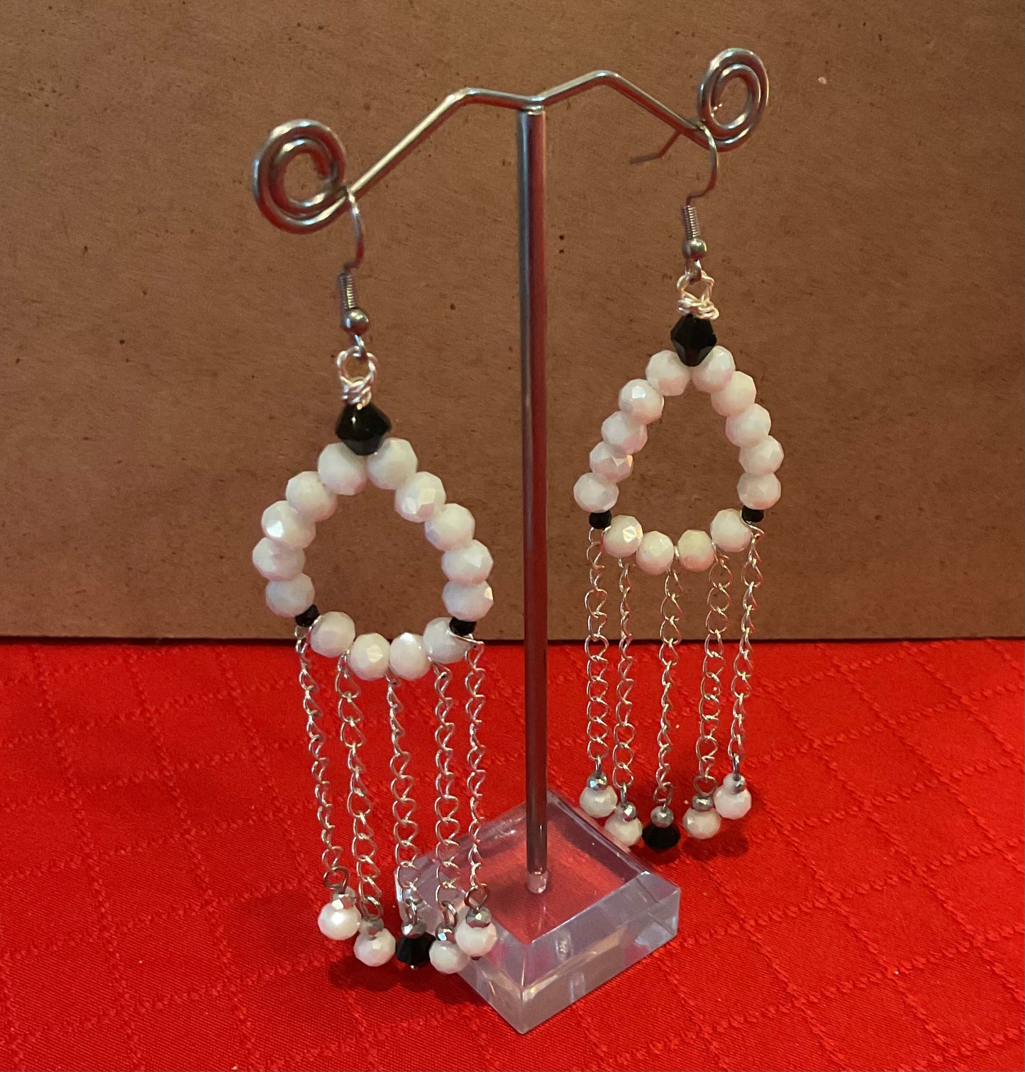 Tuxedo Crystal Hoop Earrings