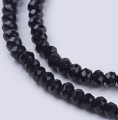 Rondelles, Imitation Jade, Black 3mm
