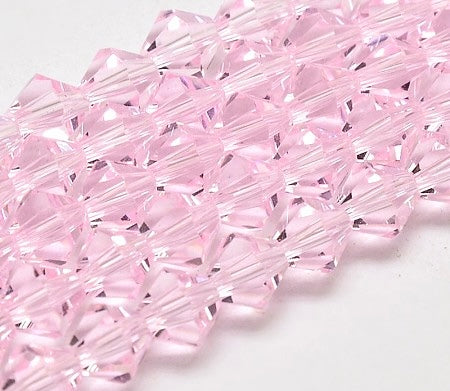 Bicone Crystals, Imitation Austrian, Pink