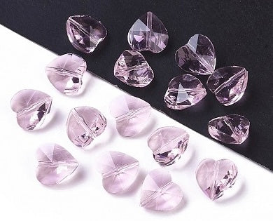 Crystal Hearts, Pink 14mm