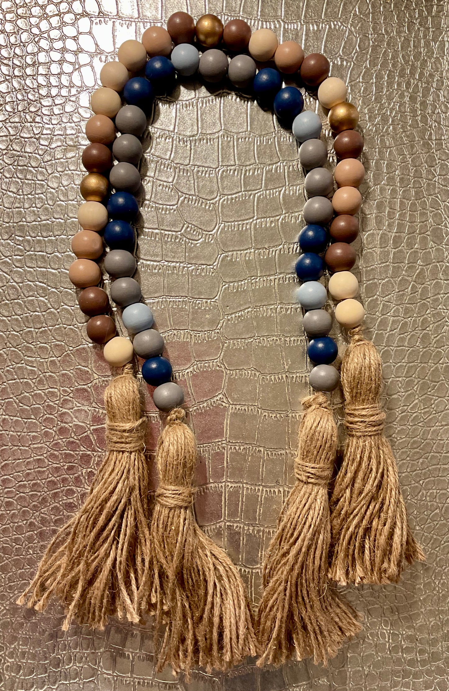 Wood Bead Tassel Garland