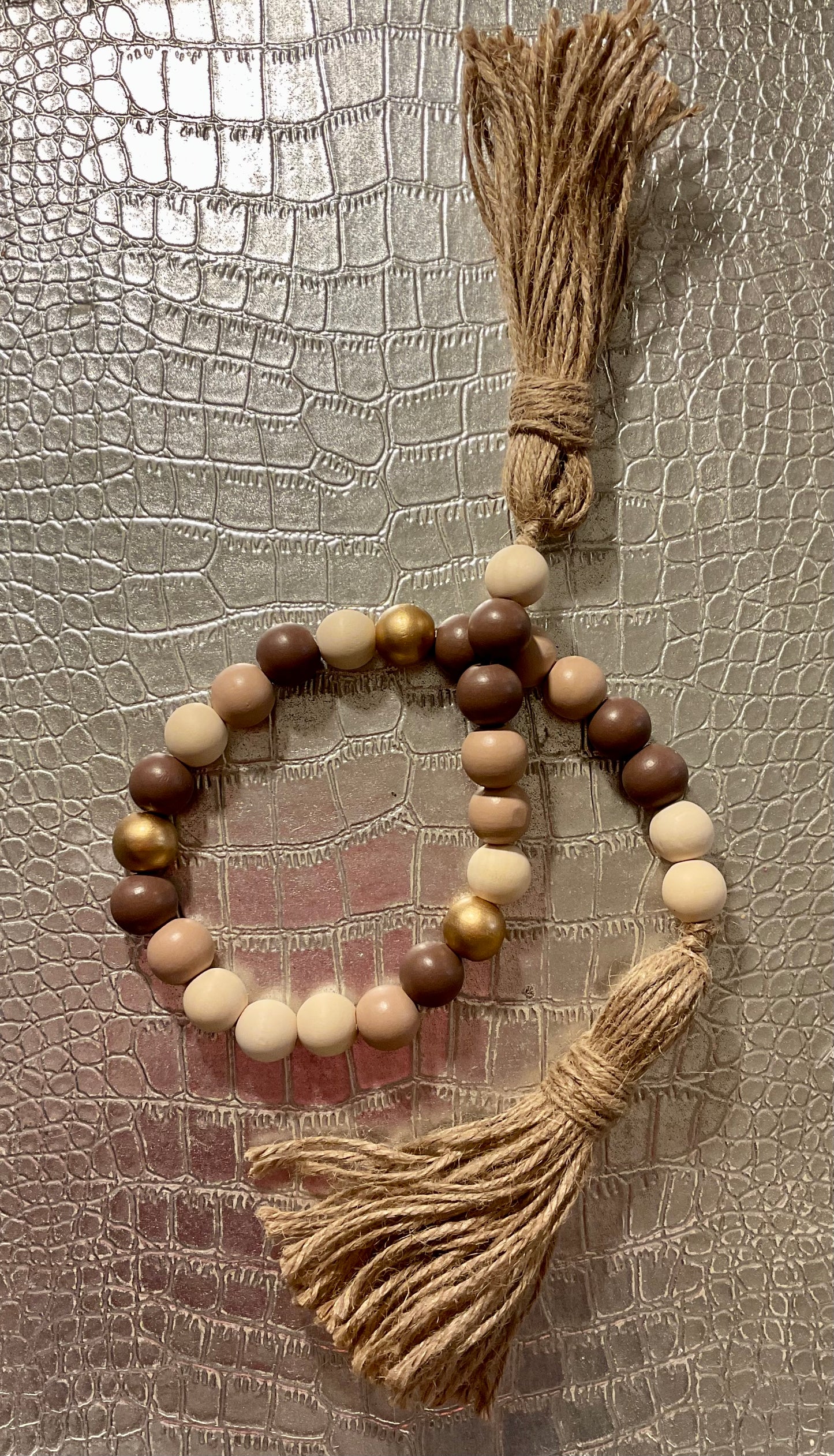 Wood Bead Tassel Garland