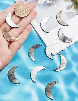 Crescent Moon Pendant, Black Lip Mother of Pearl