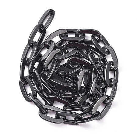 Oval Cable Chain, Black