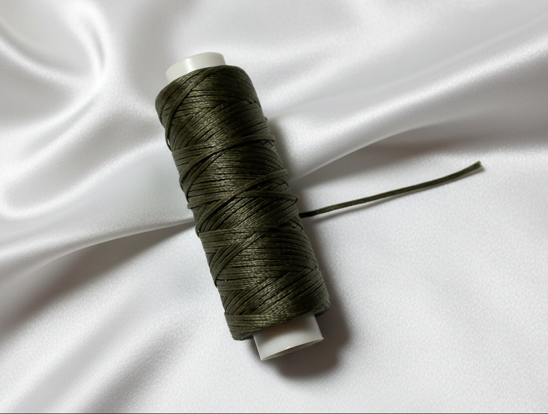 Waxed Knotting Cord, Khaki Brown .8mm by the yard