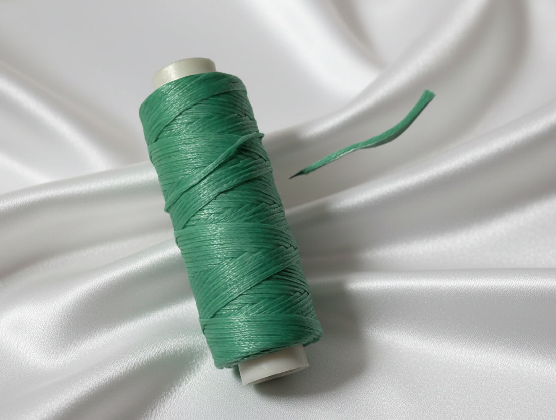 Waxed Knotting Cord, Caribbean Green .8mm by the yard