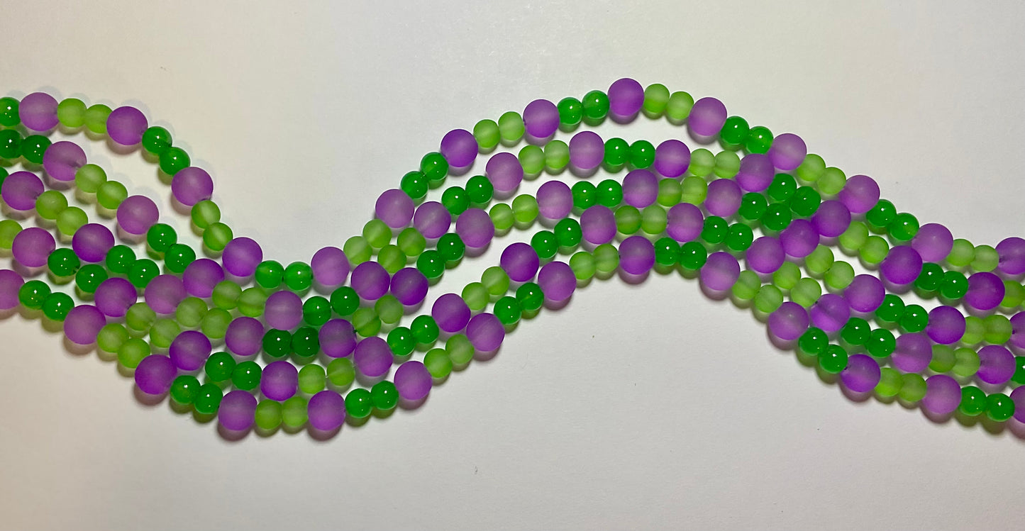Glass Rounds, Violet Meadow 6-8mm