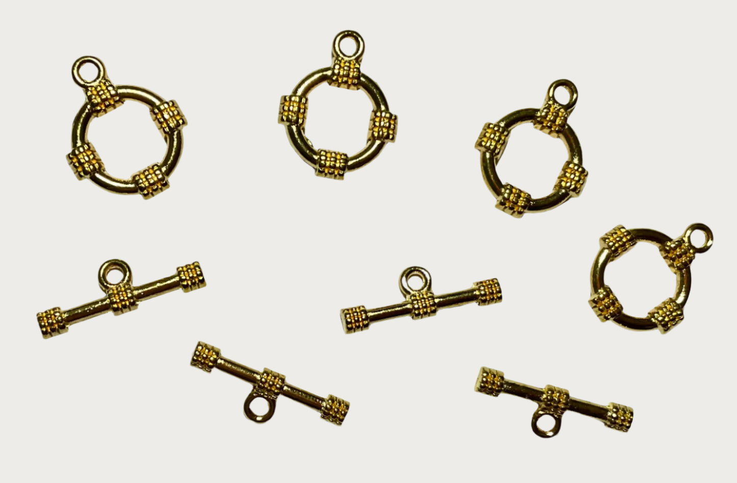 Tibetan Round Toggle Clasp, Gold