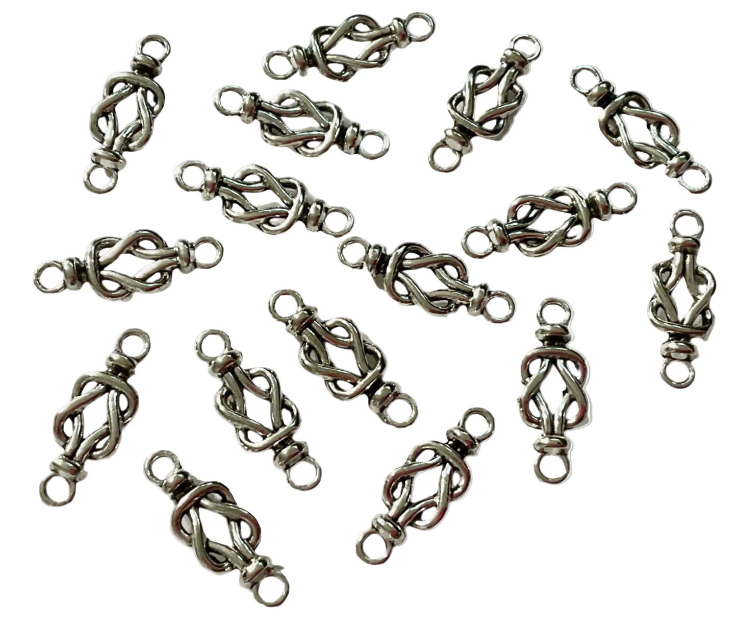 Love Knot Links, Antique Silver