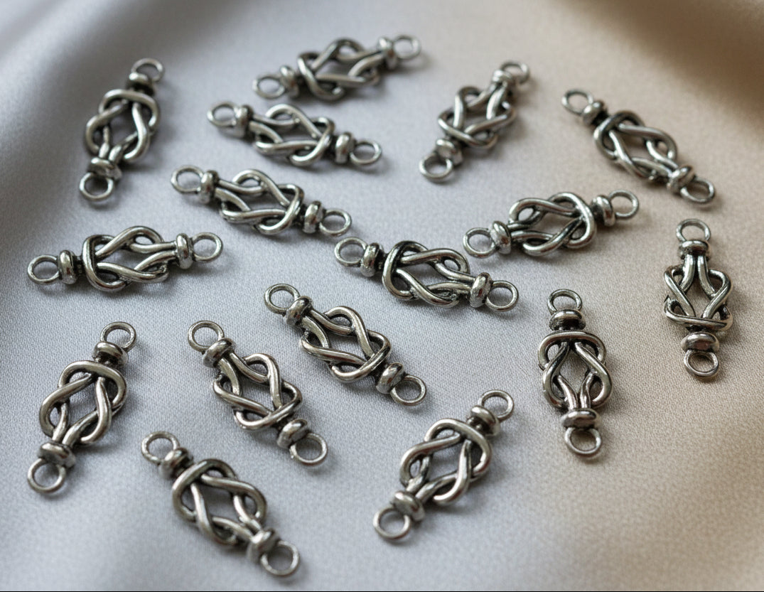 Love Knot Links, Antique Silver