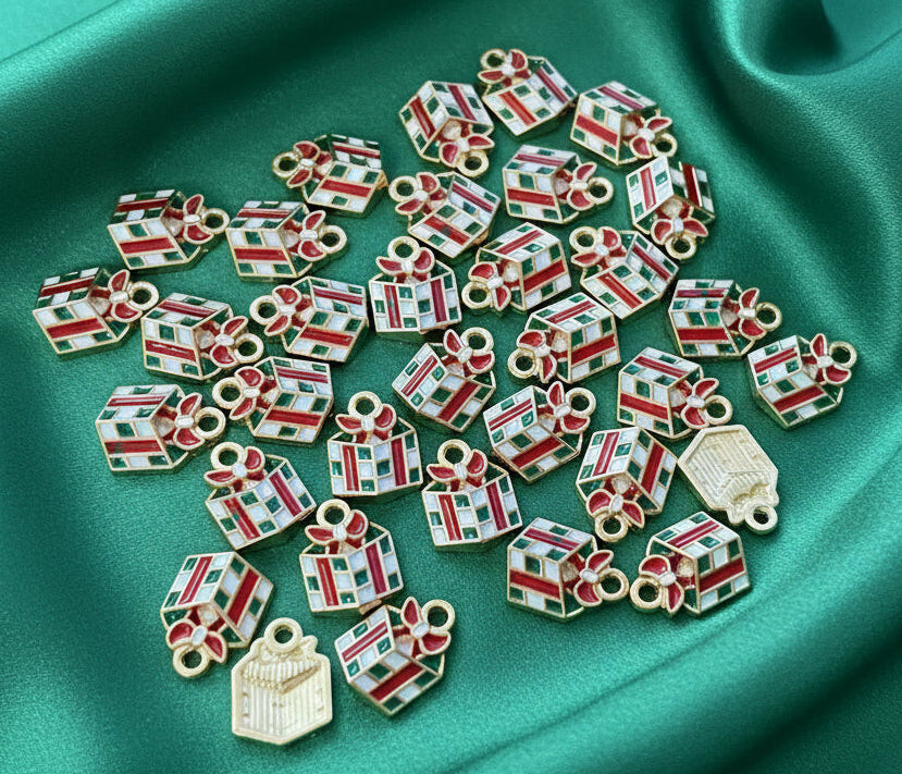 Enamel Holiday Charms, Presents