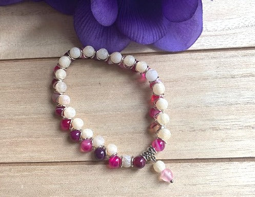Rose Agate Goddess Stretch Bracelet
