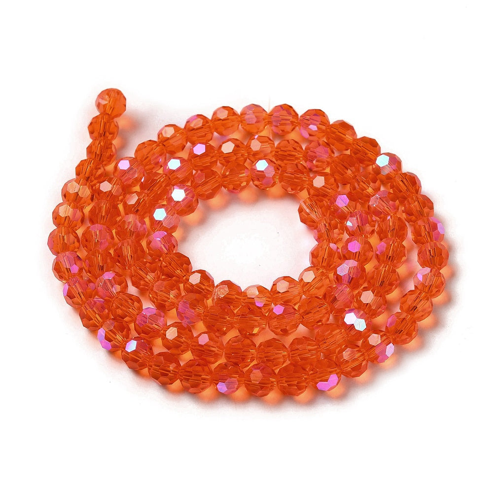 Faceted Rondelles Orange 6mm