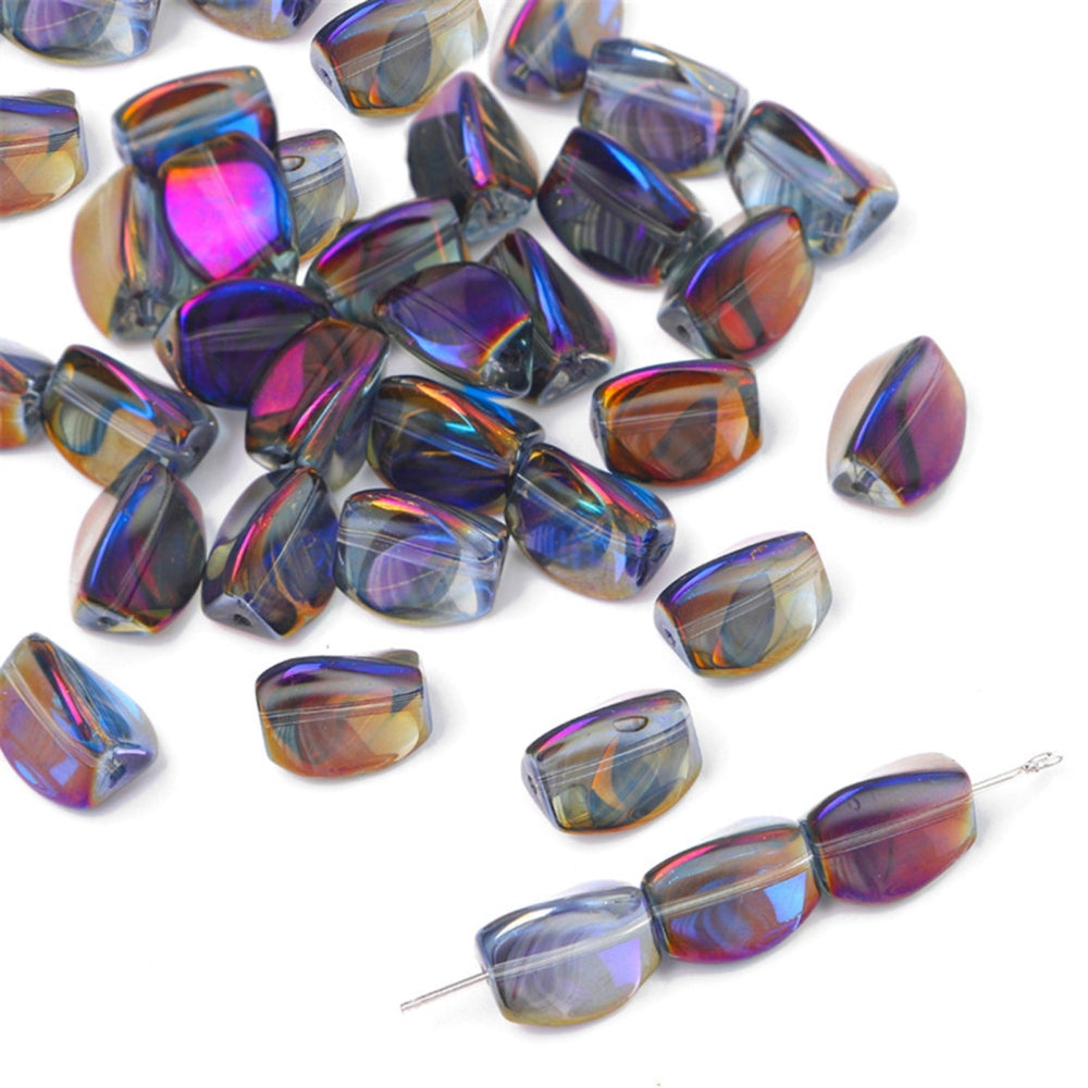 Twisted Triangle Beads Indigo AB 12mm