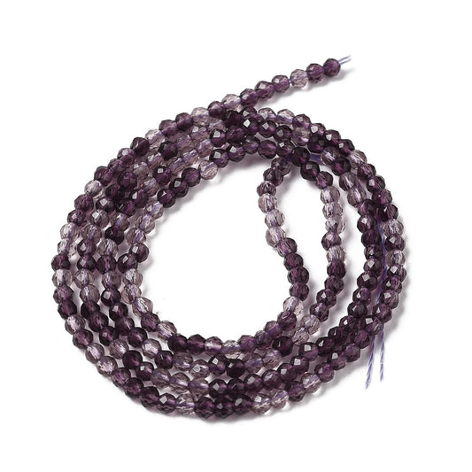 Faceted Rondelles Purple/Lavender 2mm