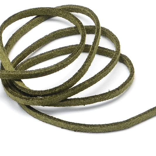 2.7mm Flat Vegan Suede, Olive by the yard