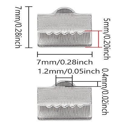 Ribbon Ends 304SS 7mm