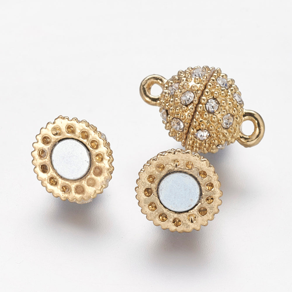 Pave' Rhinestone Magnetic Clasp Gold