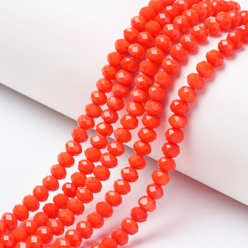 Rondelles, Orange Red 8mm