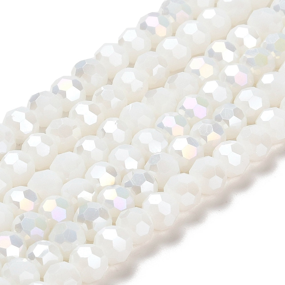 Rondelles, Creamy White 6mm
